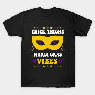 Thick Thighs Mardi Gras Vibes T-Shirt